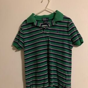 Ralph Lauren Kids Polo Shirt in Green and Blue Stripes